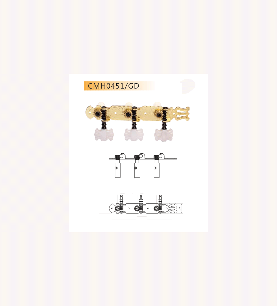 Clavijero Para Guitarra Clásica Dr Parts Cmh0451Gd