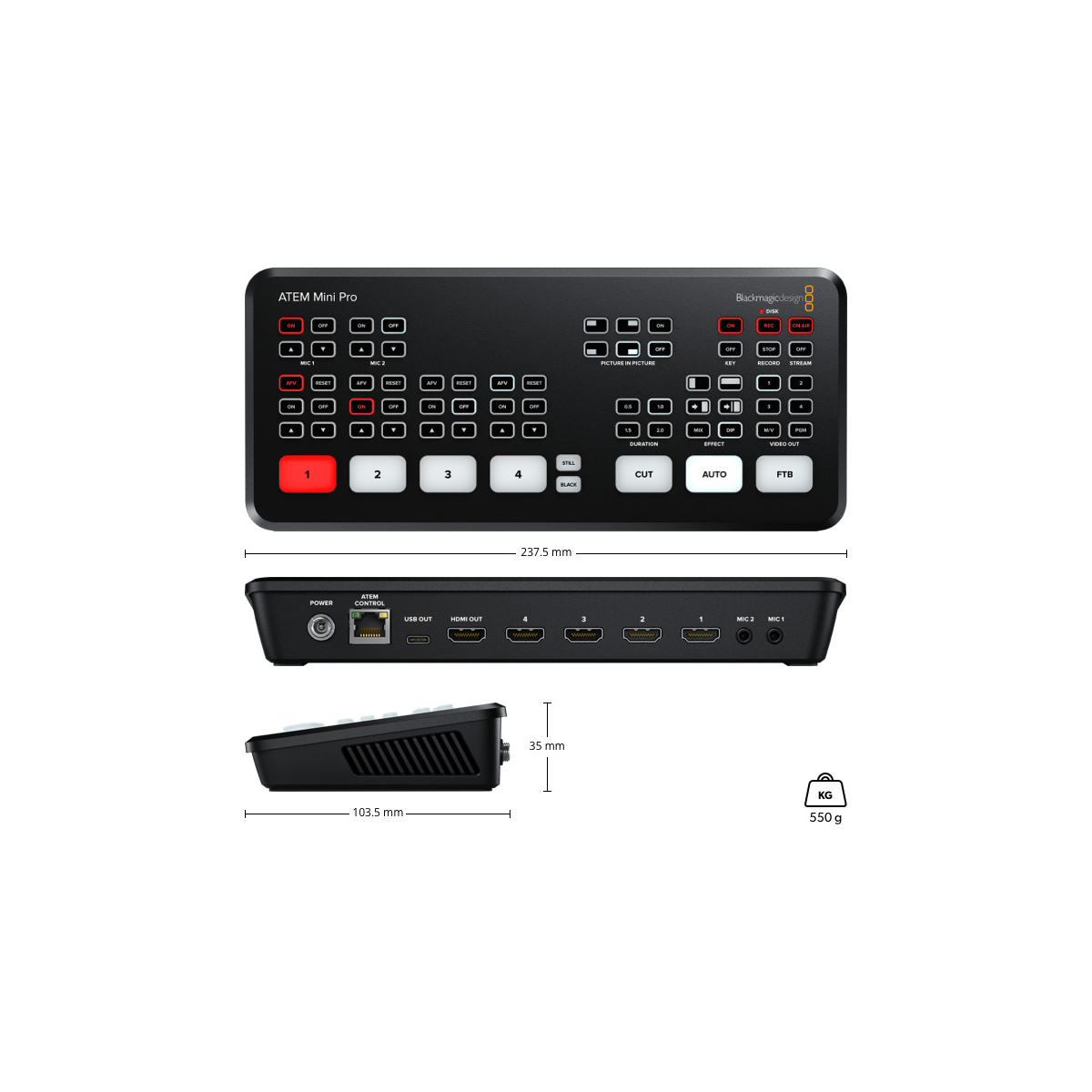 Mezclador de video Black Magic ATEMMINIPRO