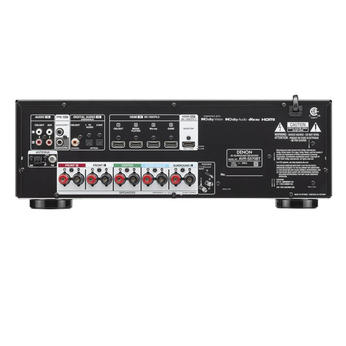 Amplificador De Aduio Hi Fi Para Teatro En Casa Denon AVR-S570BT
