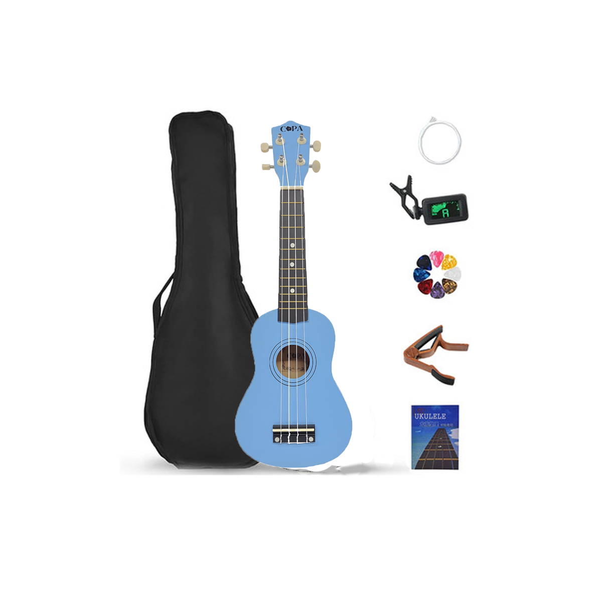 Ukelele soprano con accesorios Copa XY101AC