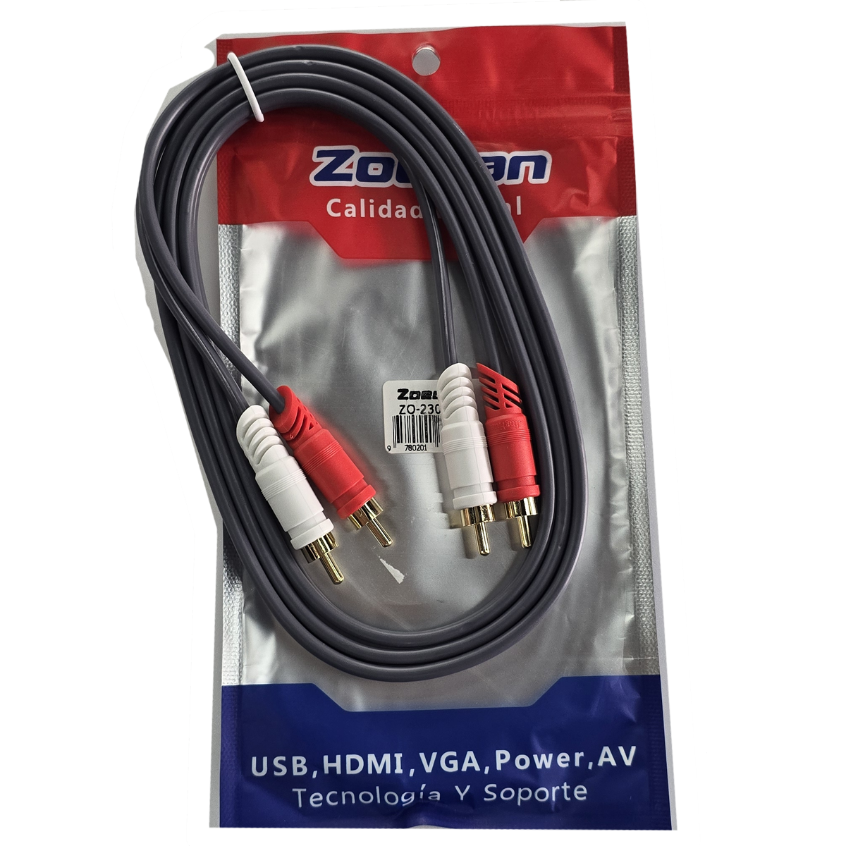 Cable de audio RCA a RCA de 3 Mts ZoeCan ZO230-3