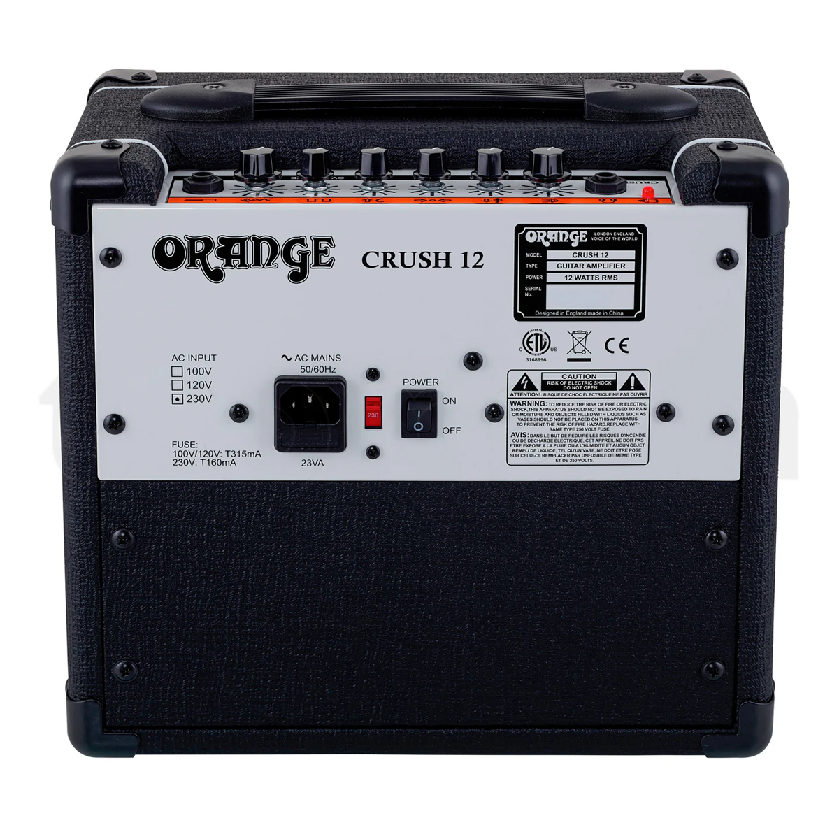 Amplificador para guitarra de 12 W Orange CRUSH12BK