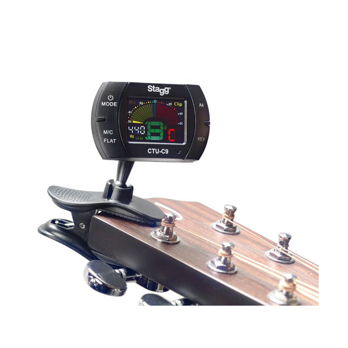 Afinador digital para guitarra o bajo Stagg CTUC9