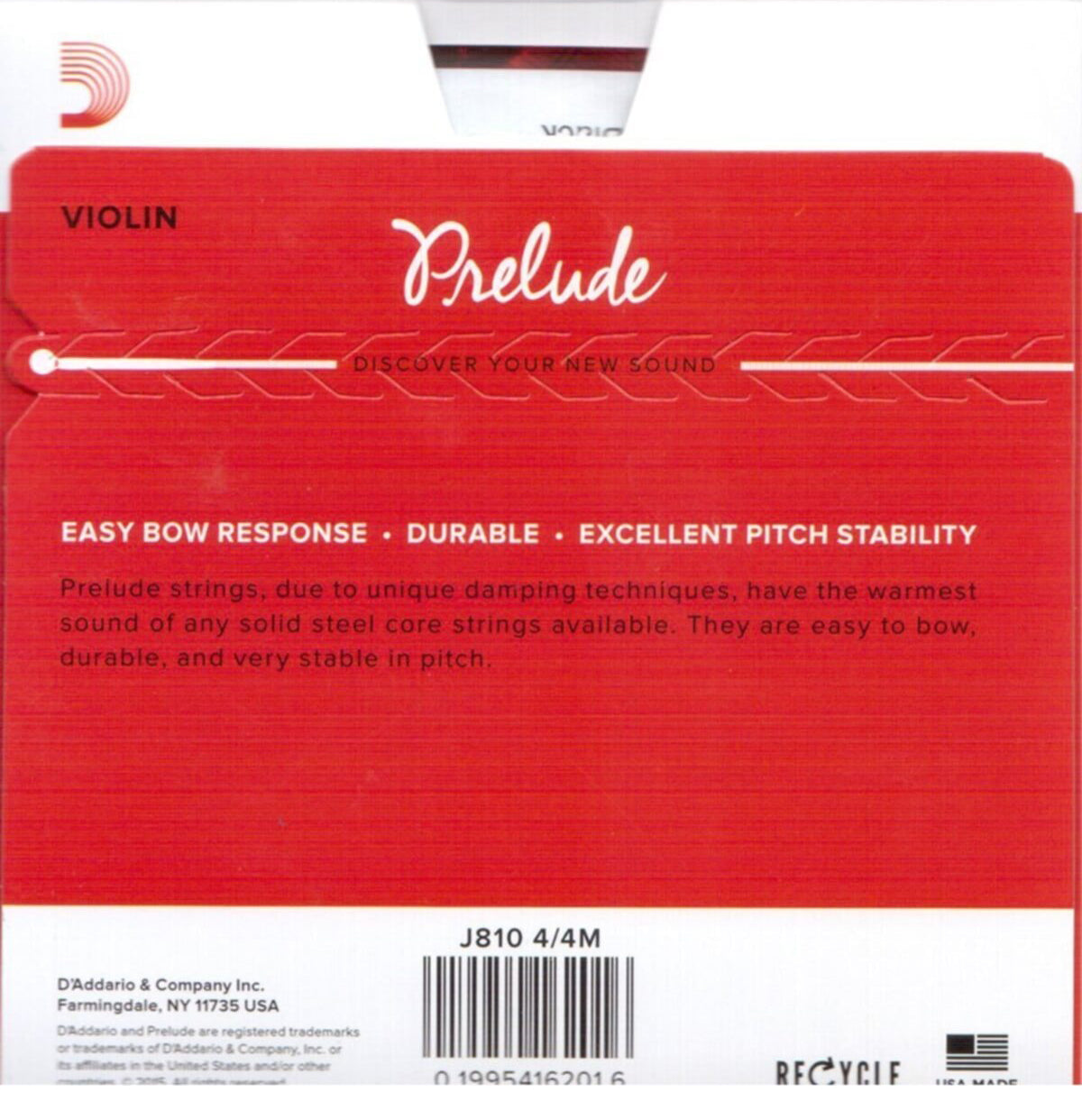 Juego de cuerdas para Violín de 4/4 D´Addario DAJ810
