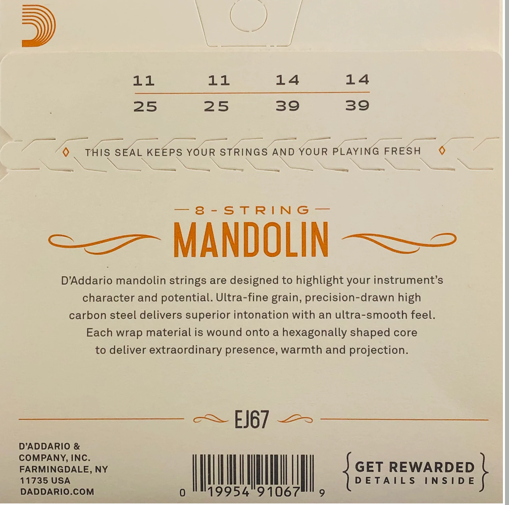 Juego de cuerdas para Mandolina D´Addario EJ67
