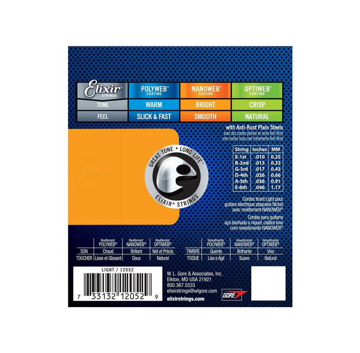Juego de Cuerdas para Guitarra Eléctrica Elixir EX12052