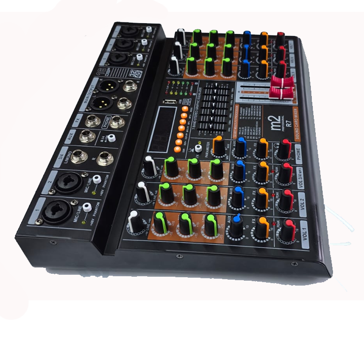 Mezcladora de 7 canales con efectos y MP3 M2R7