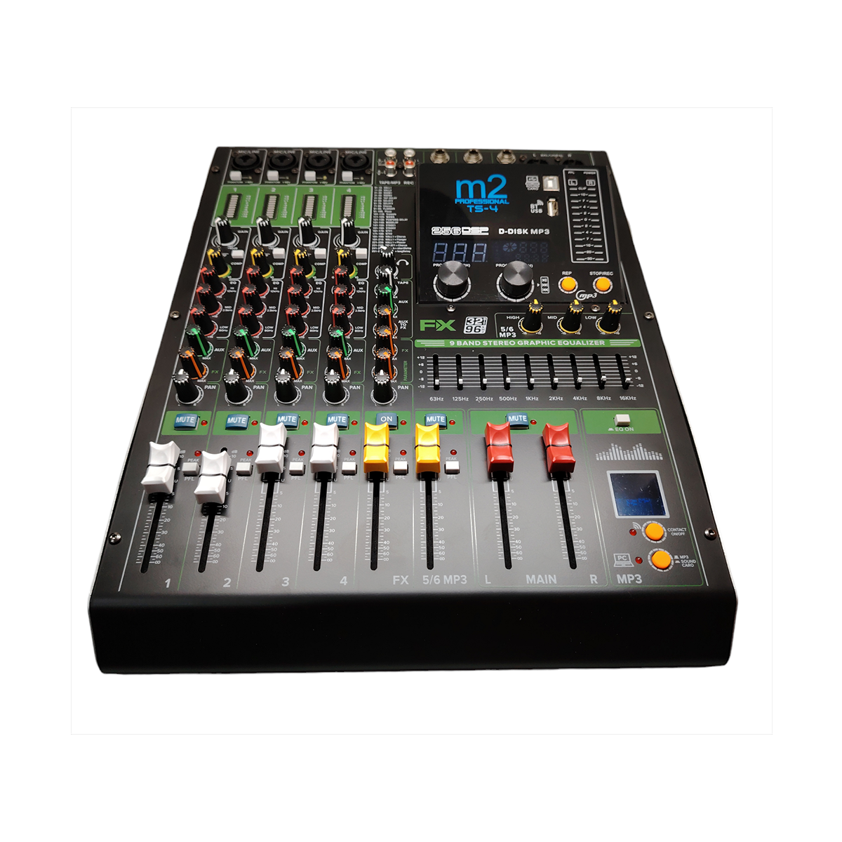 Mezcladora de 4 canales cefectos, BT, Mp3 M2 TS4