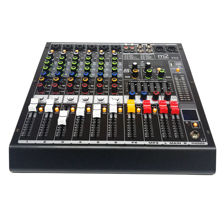 Mezcladora de 6 canales con efectos y MP3 M2PA6