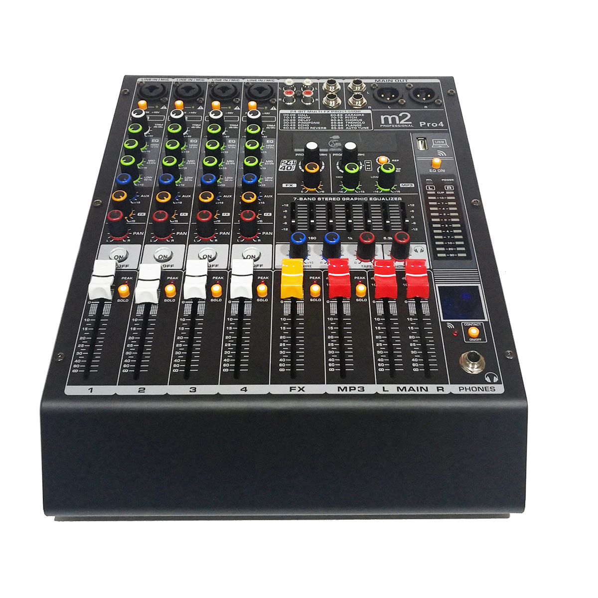 Mixer amplificada de 4 canales 150 W M2 PRO-4