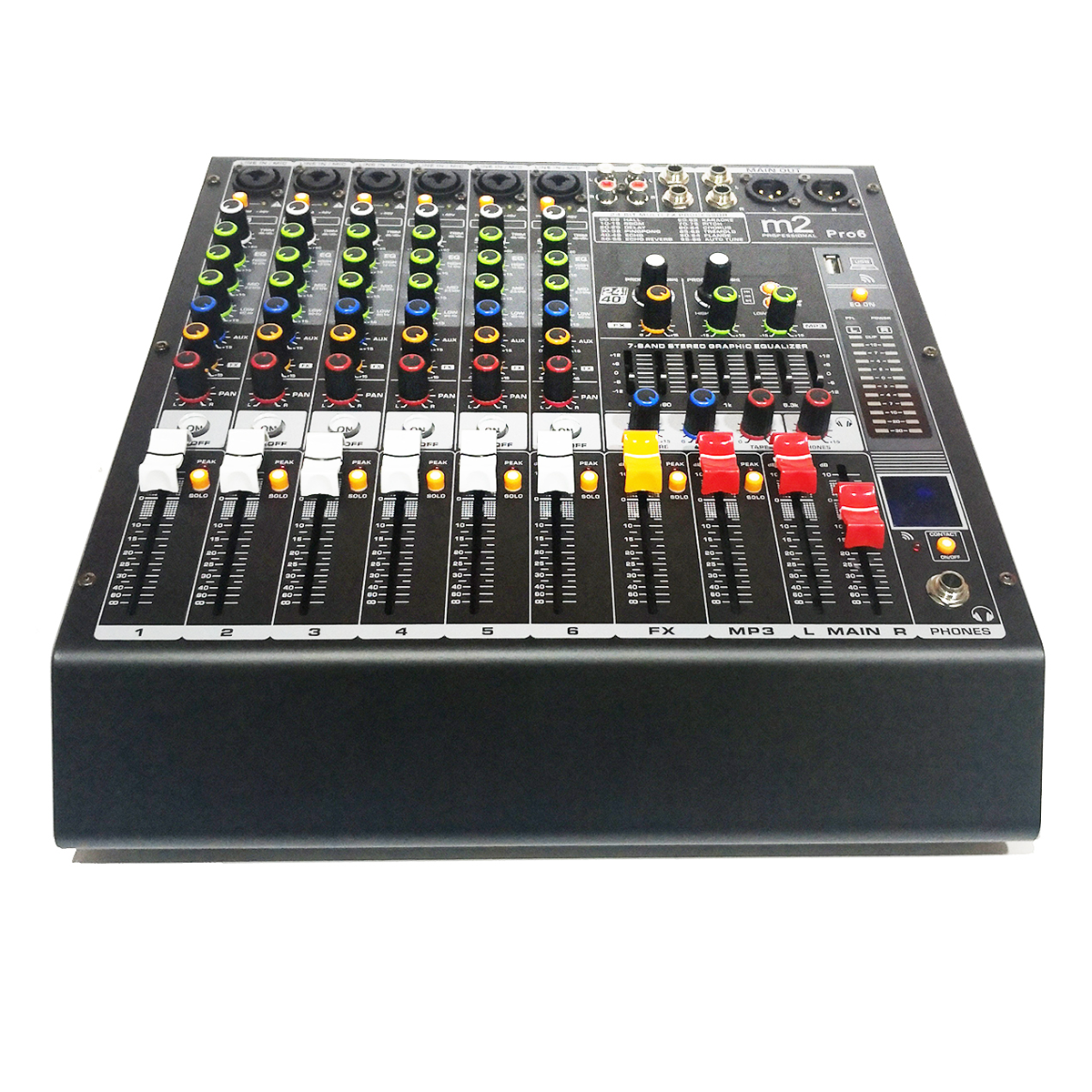 Mixer amplificada de 6 canales 170 W M2 PRO-6