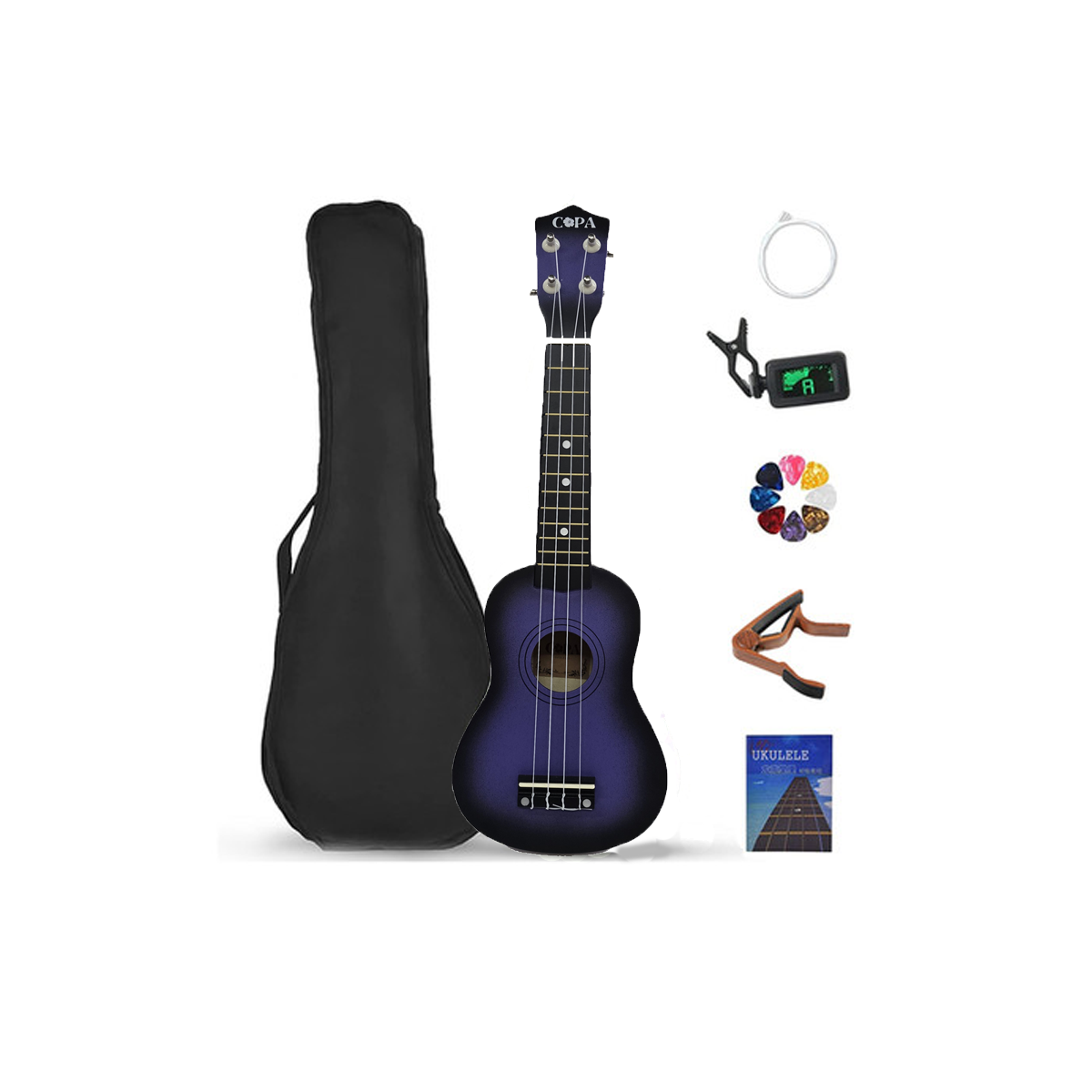 Ukelele soprano con accesorios Copa XY101