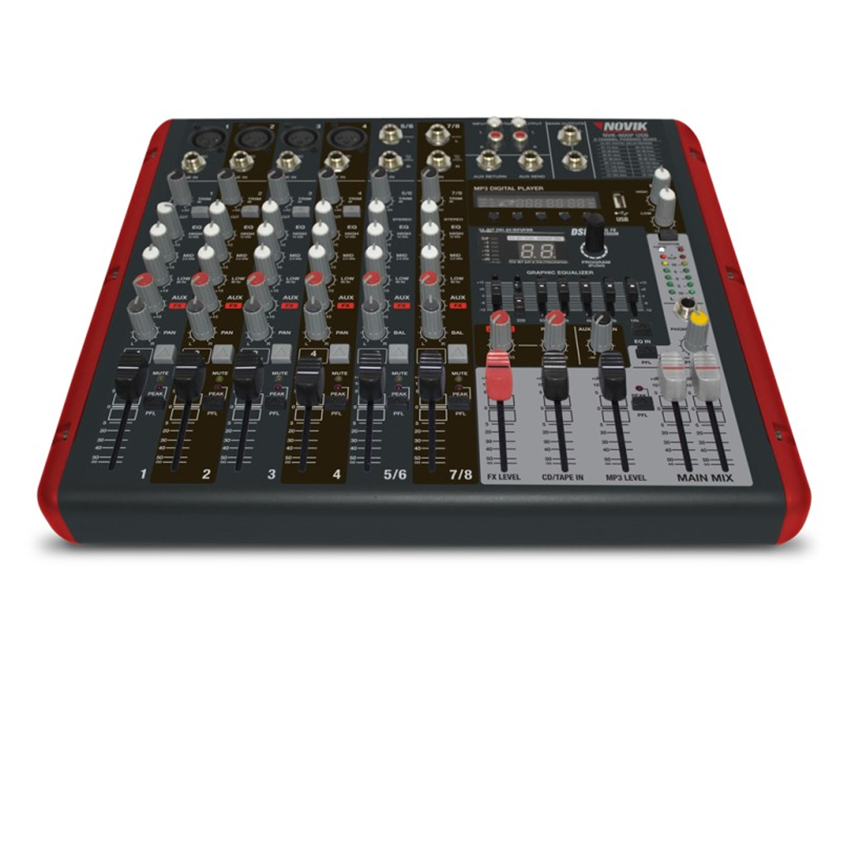 Mixer Amplificada de 6 Canales 800 W Novik NVK800P