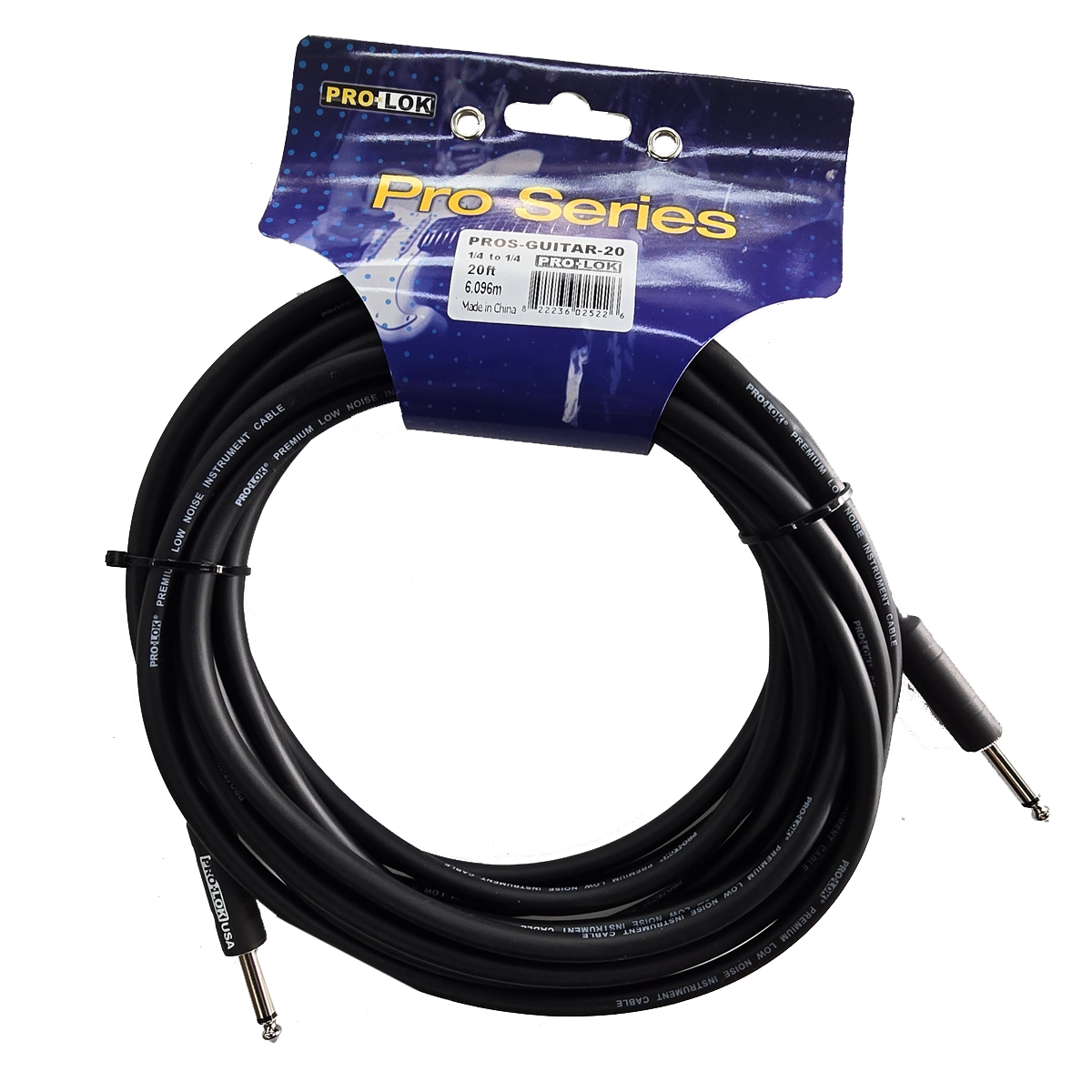 Cable para instrumento de 1/4 20 pies Prolok PROSGUITAR20