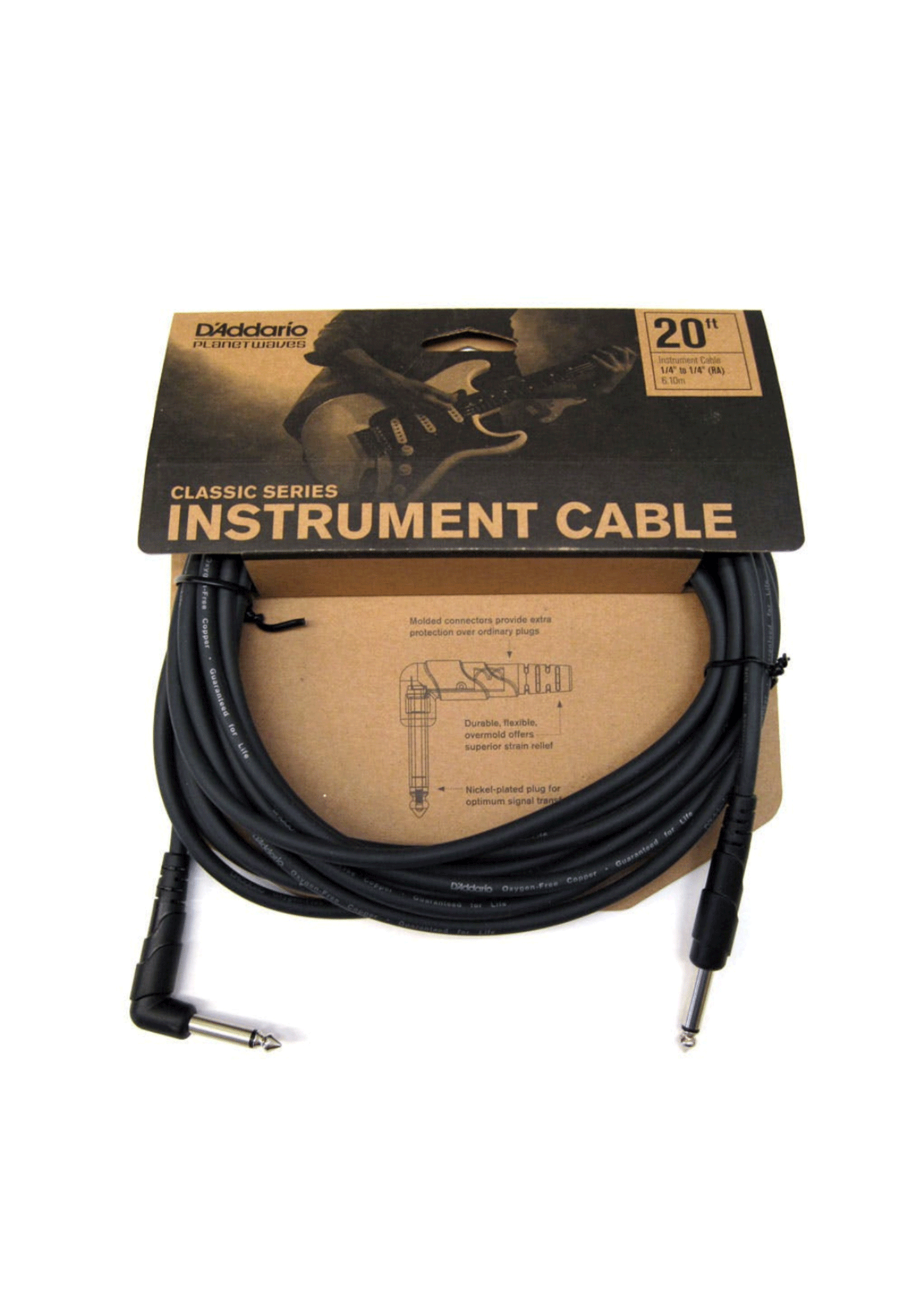 Cable para Instrumento de 1/4 mono Planet Waves PWCGTRA20