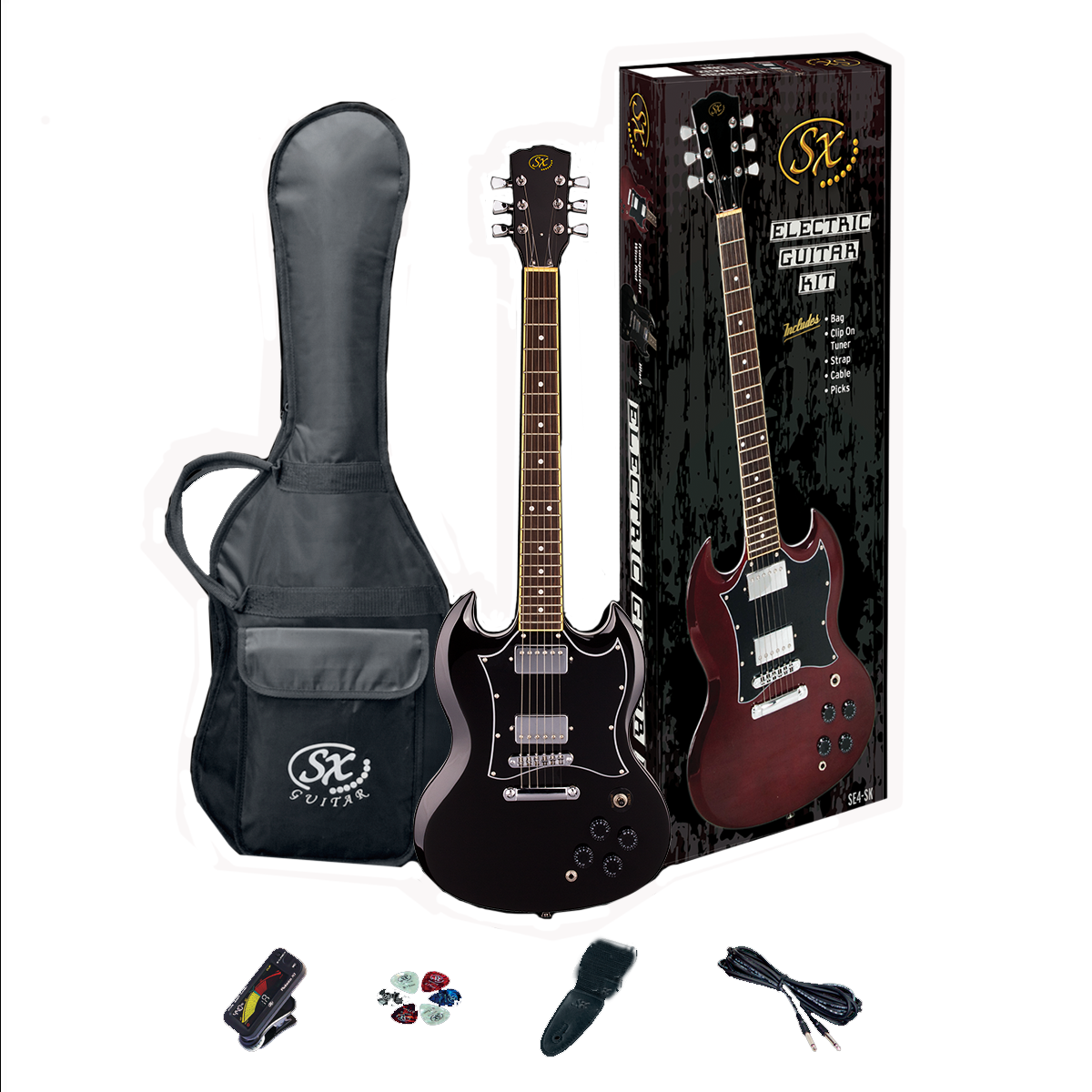 Guitarra Eléctrica Sx En Combo SE4SKBK