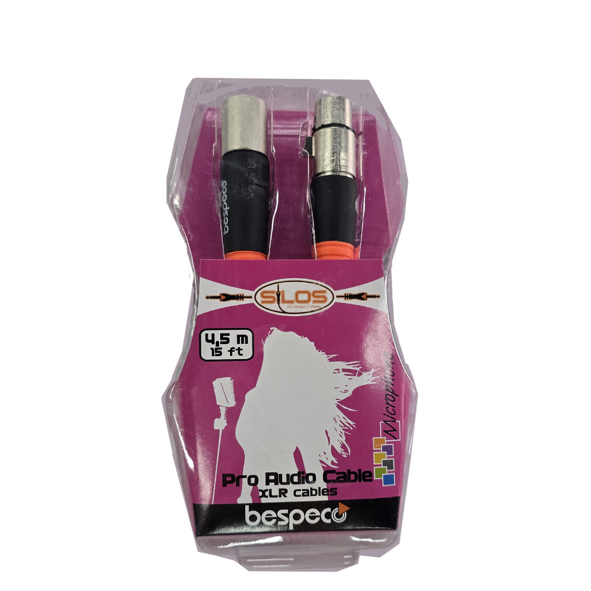 Cable para micrófono de 4.5 Mts (15ft) Bespeco SLFM450