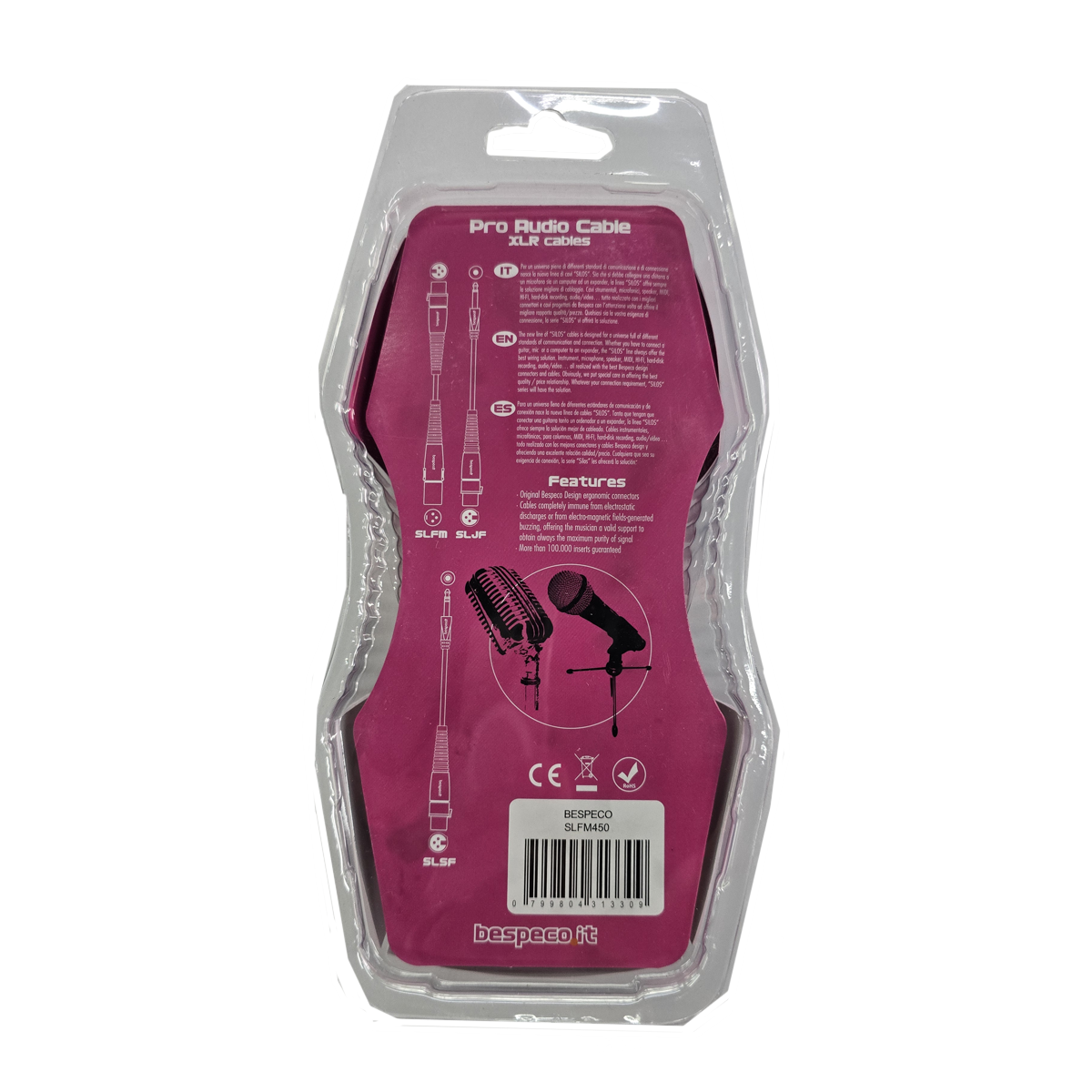Cable para micrófono de 4.5 Mts (15ft) Bespeco SLFM450