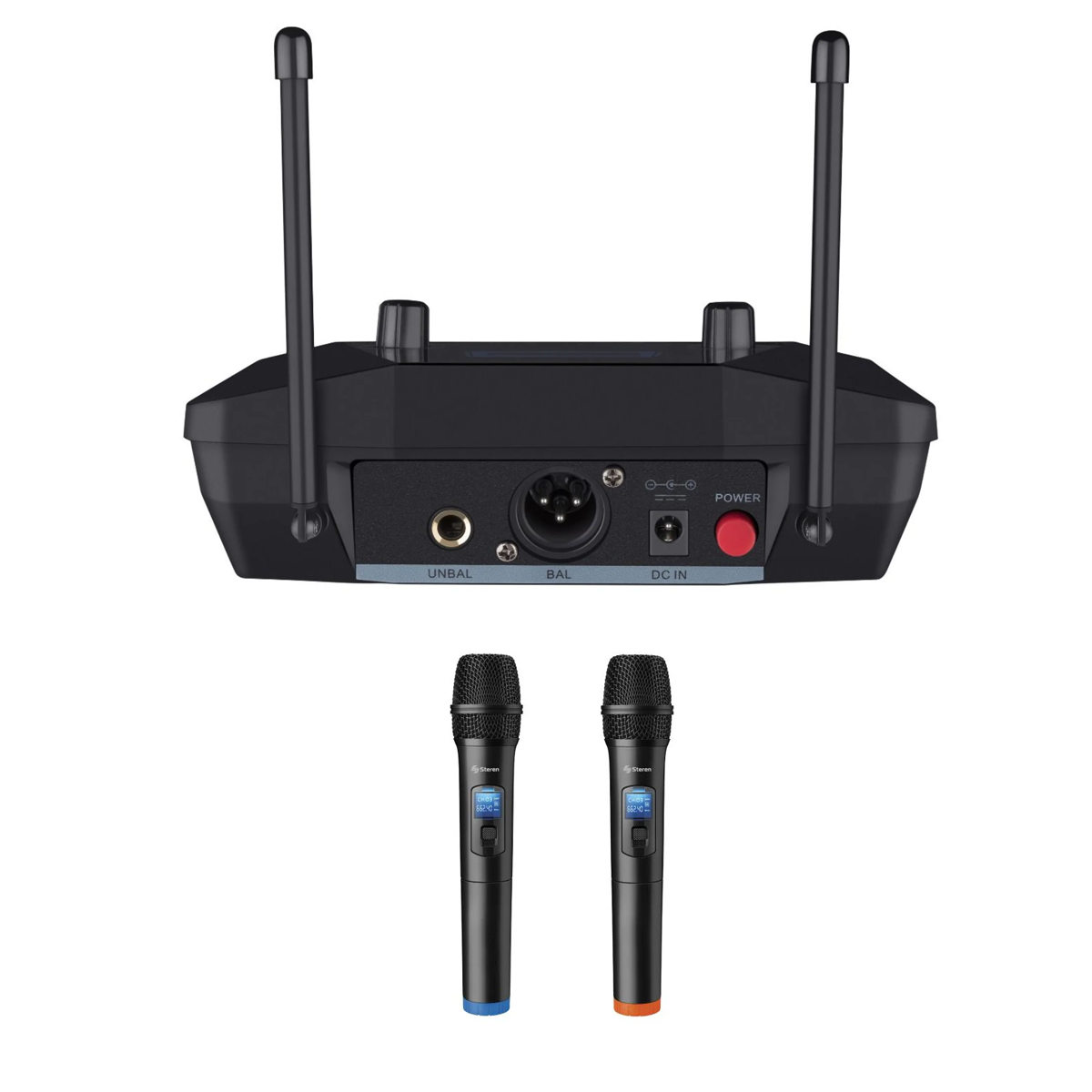 Micrófono inalámbrico doble de mano Steren WR809