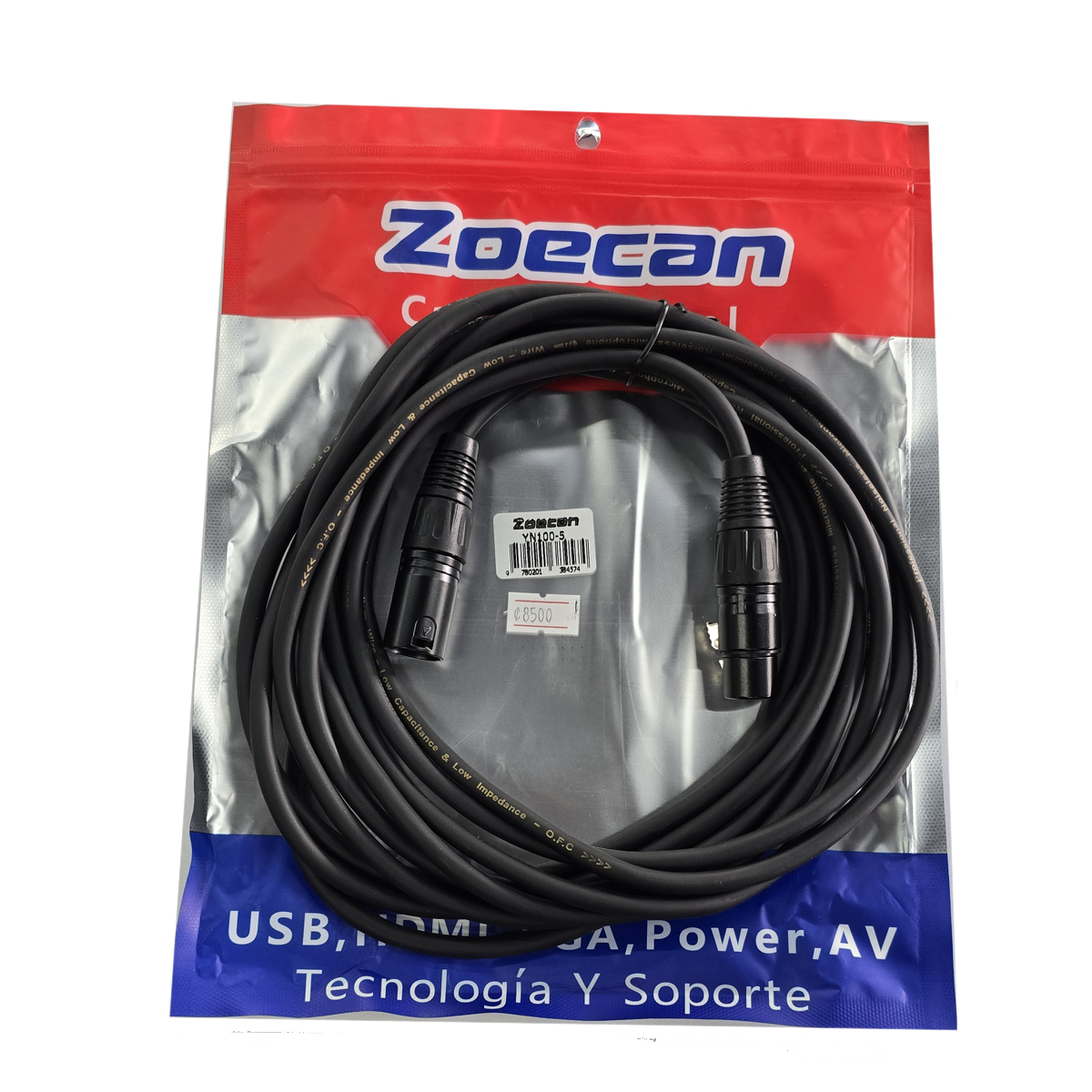 Cable de XLR a XLR de 5 Mts ZoeCan YN100-5