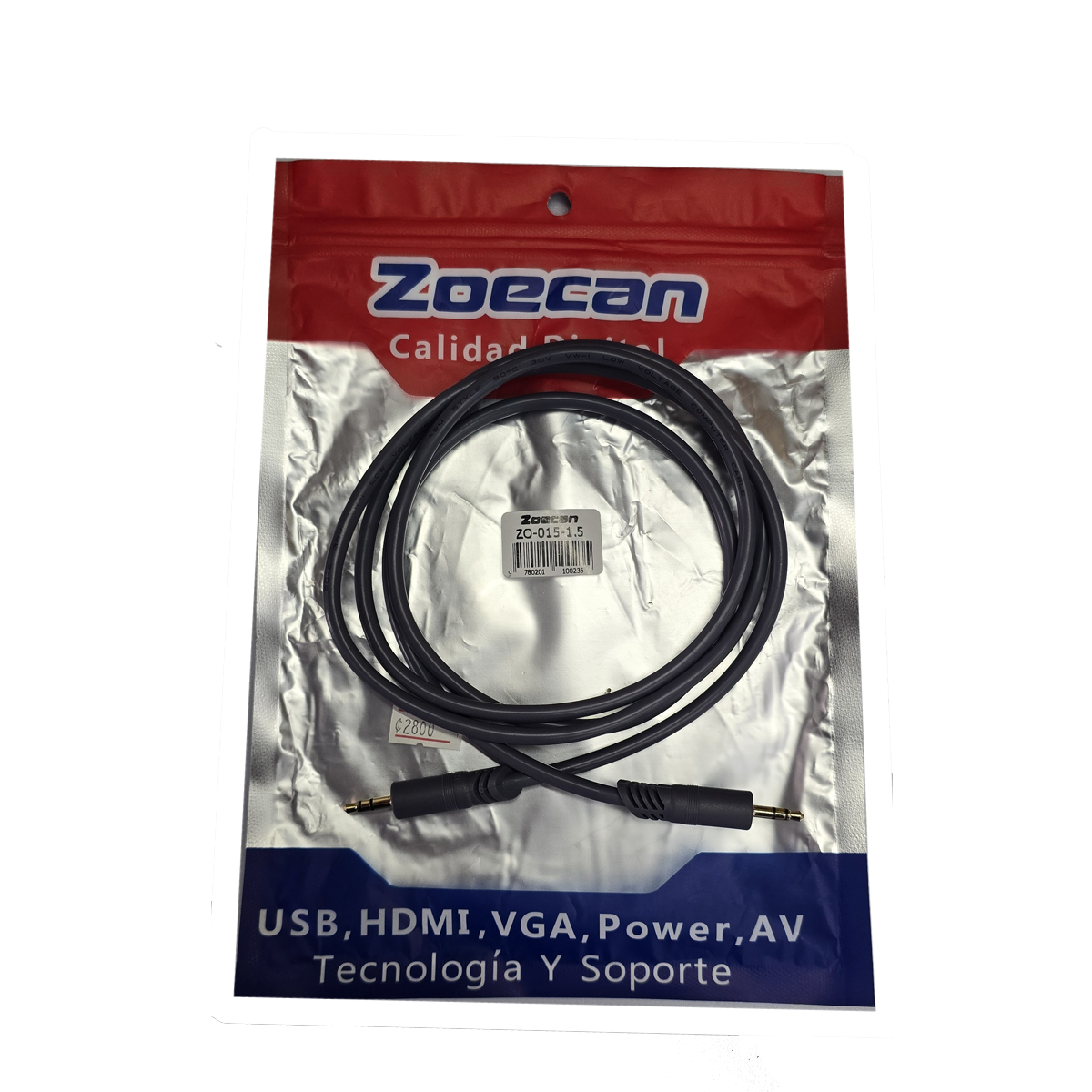 Cable auxiliar de 3.5 st a 3.5 st 1.5 Mts ZoeCan ZO015-1.5