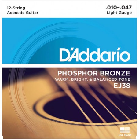 Juego de Cuerdas para Guitarra Acústica D´Addario EJ38