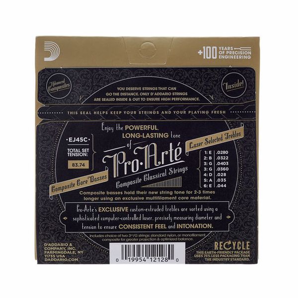 Juego de cuerdas de nylon D´Addario EJ45C