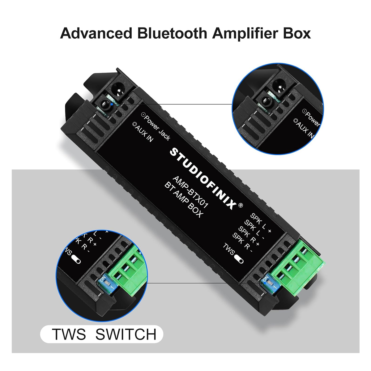 Mini amplificador con bluetooth  STUDIOFINIX AMPBTX01