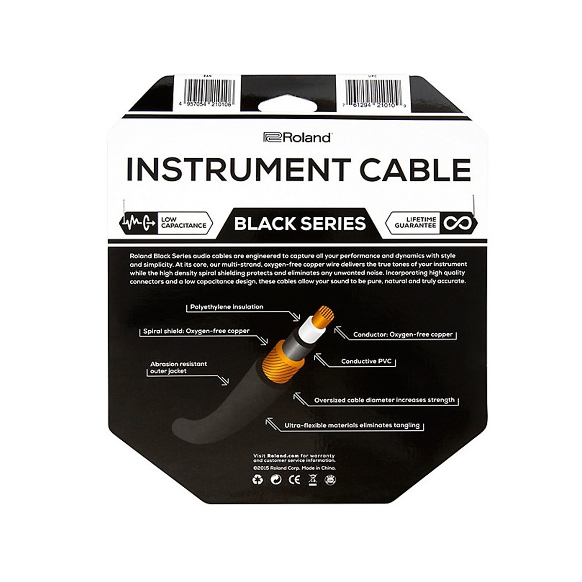 Cable para instrumento de 15 pies Roland RICB15