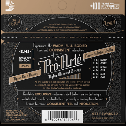 Juego de cuerdas de guitarra clásica D´Addario EJ45