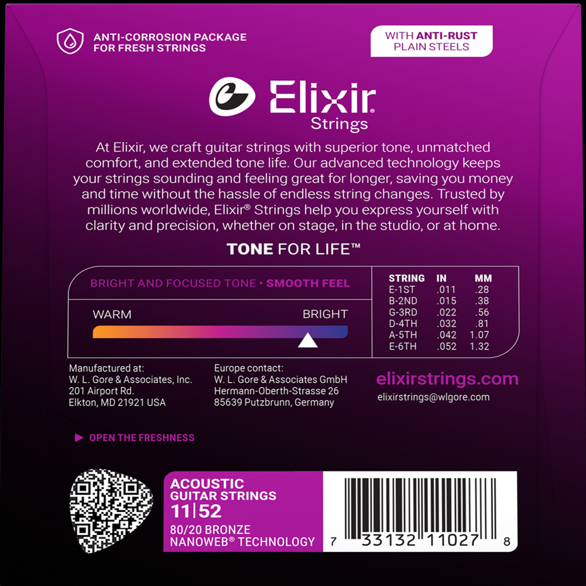 Juego de cuerdas de metal para acústica Elixir 11027