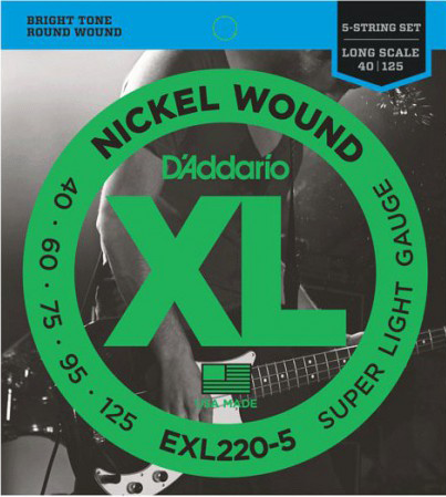 Juego de Cuerdas para Bajo de 5 cuerdas D´Addario EXL220-5