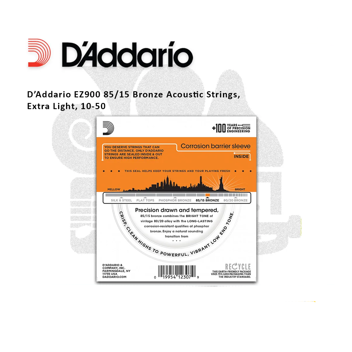 Juego de cuerdas de metal para Guitarra Acústica D´Addario EZ900