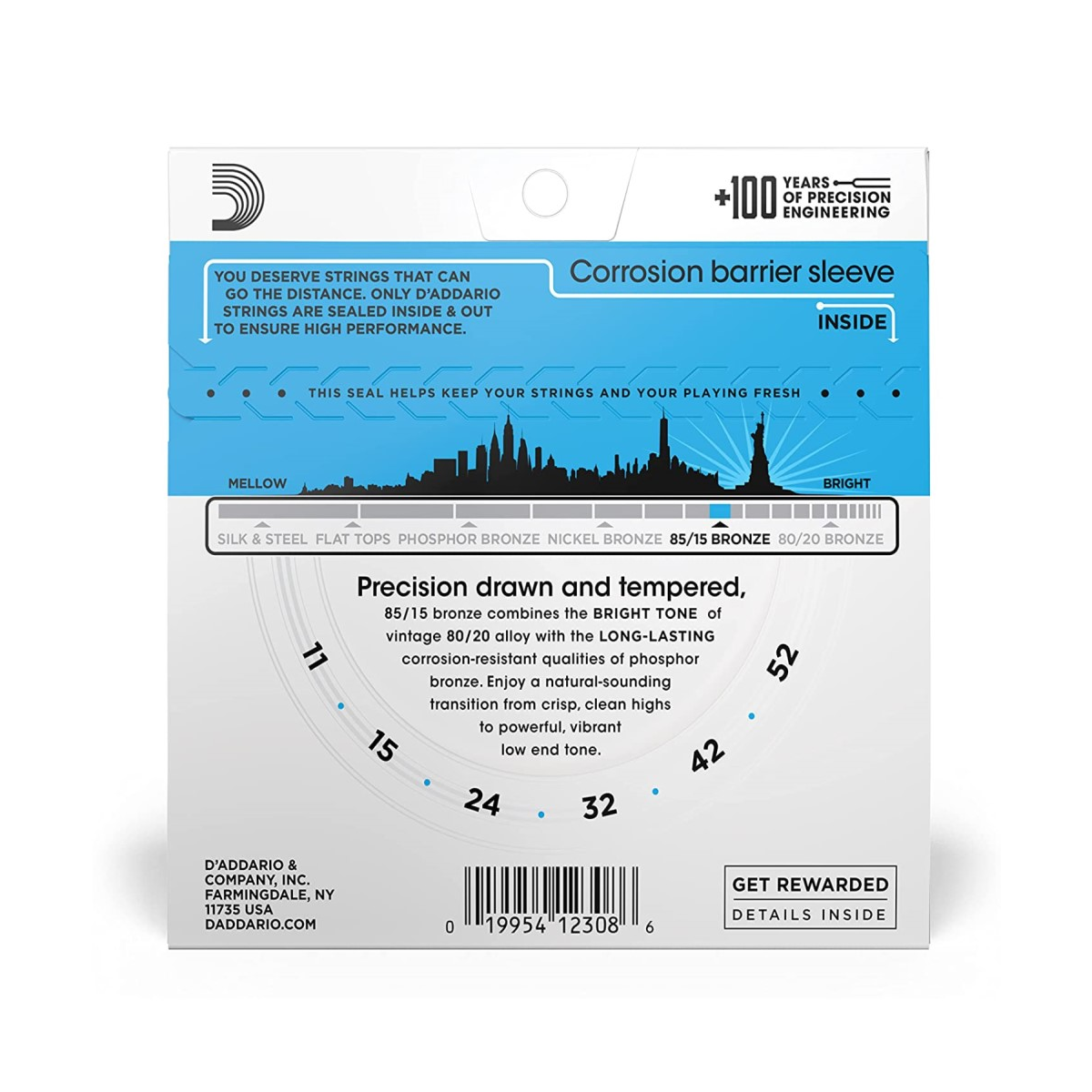 Juego de cuerdas para guitarra acústica D´Addario EZ910