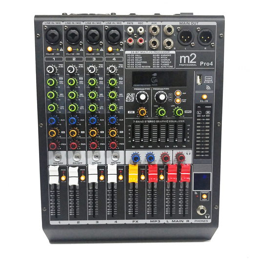 Mixer amplificada de 4 canales 150 W M2 PRO-4