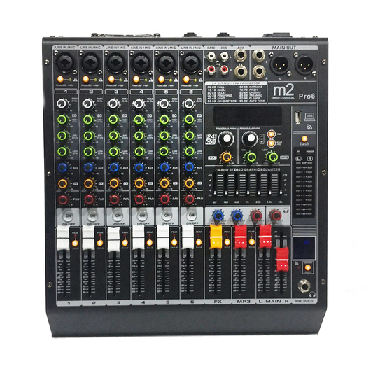 Mixer amplificada de 6 canales 170 W M2 PRO-6