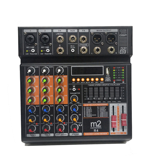 Mezcladora De 4 Canales C/Efectos Y Bluetooth M2R4