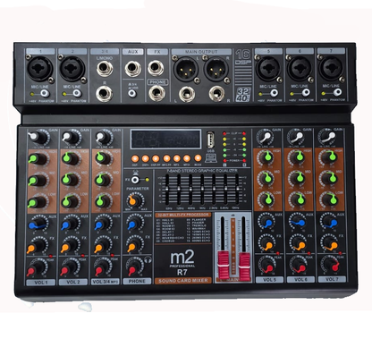 Mezcladora de 7 canales con efectos y MP3 M2R7