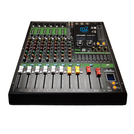 Meacladora de 6 canales c/efectos, BT, Mp3 M2 TS6