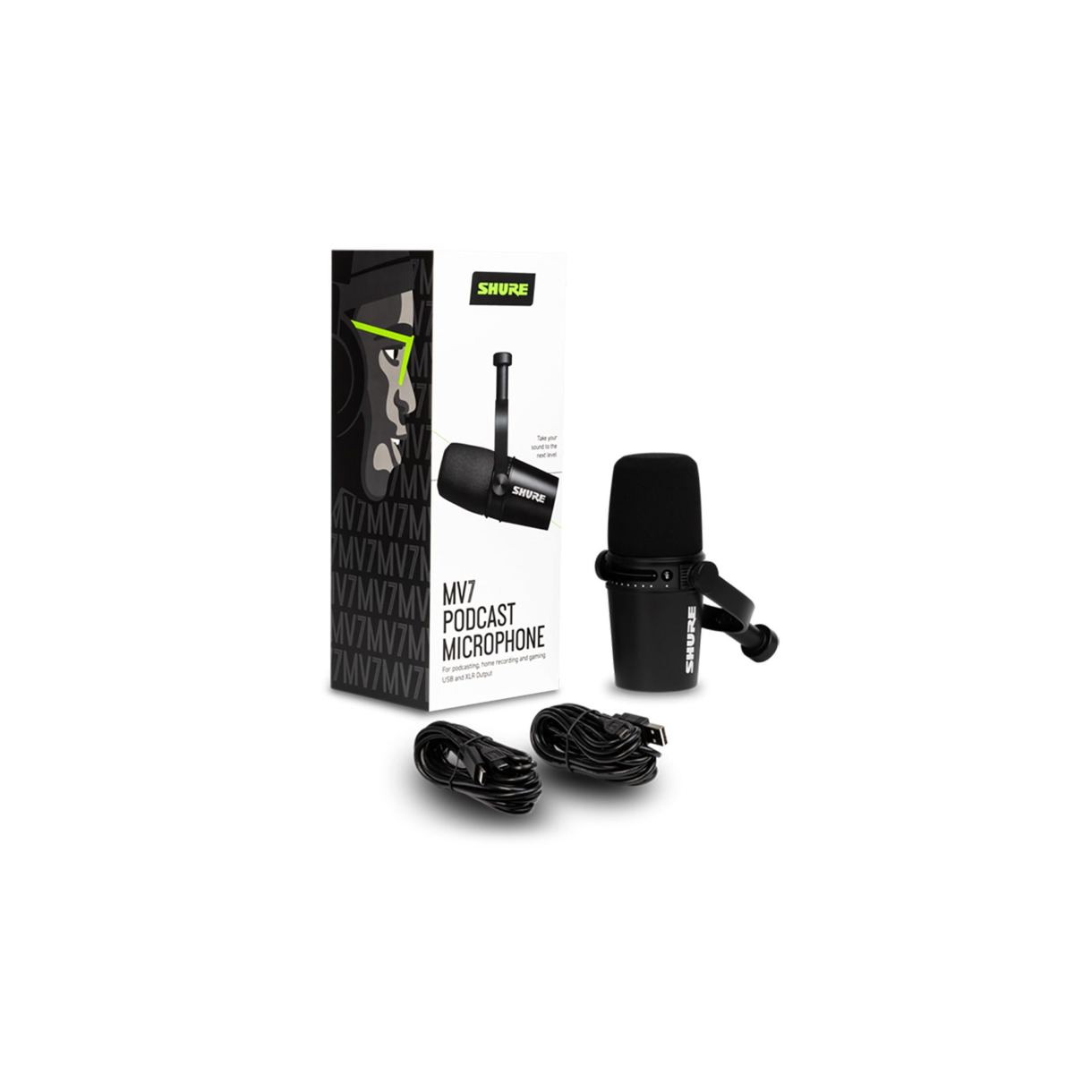Micrófono Dinámico para Podcast negro Shure MV7