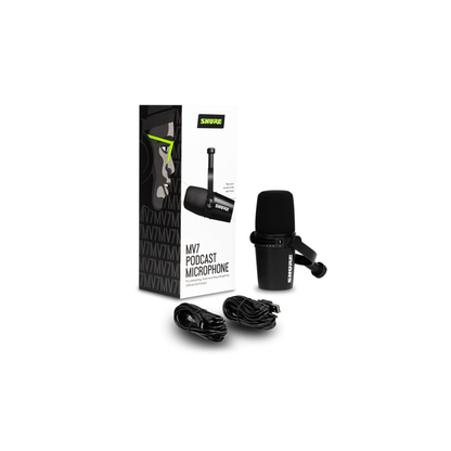 Micrófono Dinámico para Podcast negro Shure MV7