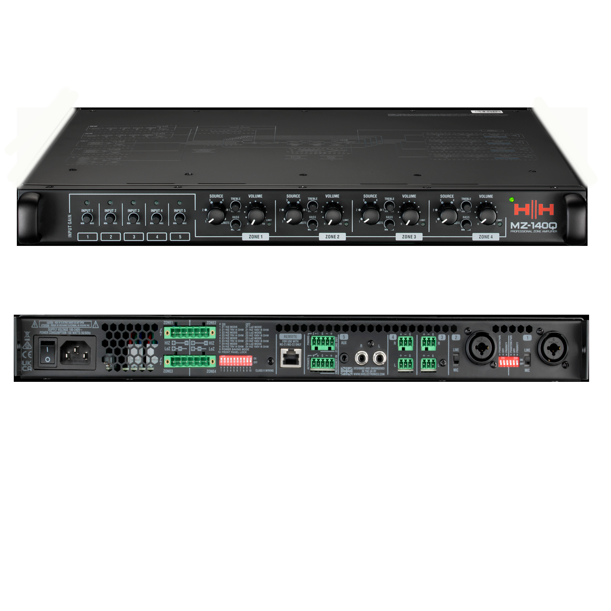 Amplificador de 4 Zonas 4 x 140 W HH MZ-140Q