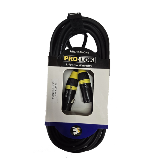 Cable de XLR a XLR de 20 pies Prolok PCM20XPL