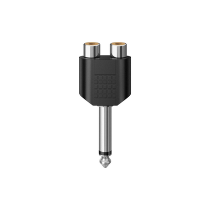 Adaptador de audio 1/4” mono macho a 2 RCA hembra PL104