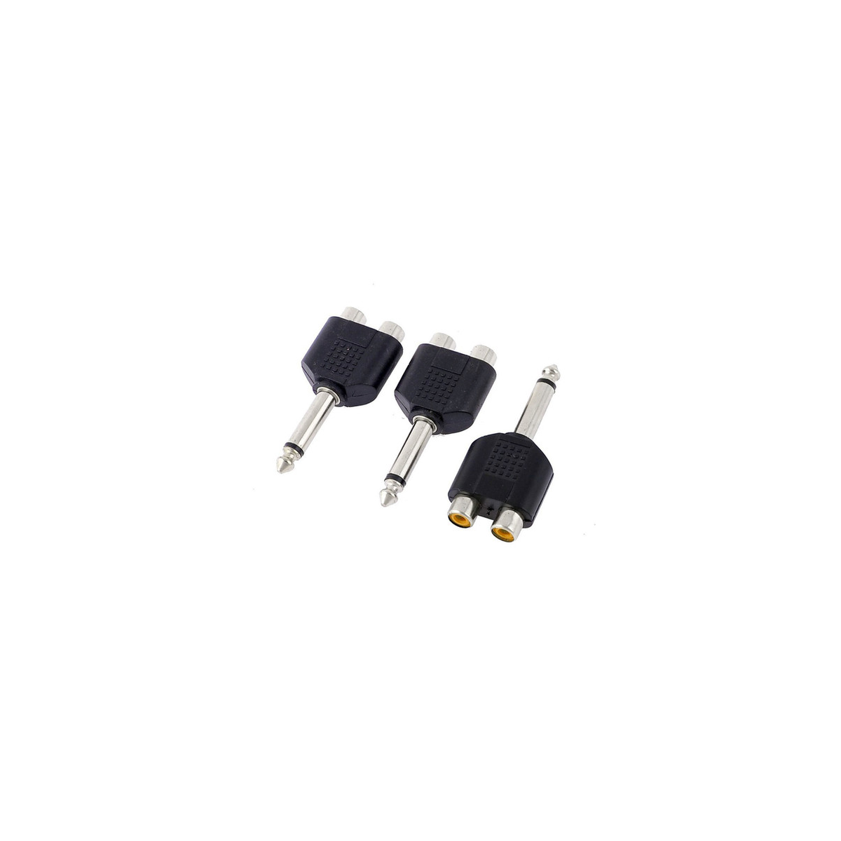 Adaptador de audio 1/4” mono macho a 2 RCA hembra PL104