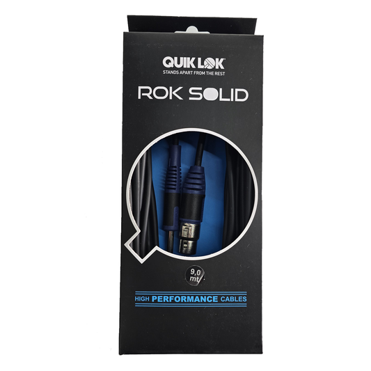 Cable para micrófono de 1/4 a XLR hembra de 9 Mts QUIKLOK RKSM3009