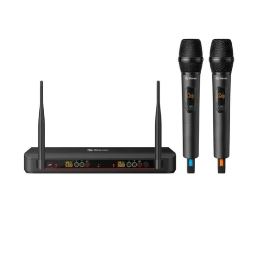 Micrófono Inalámbrico doble de Mano Steren MIC-8020