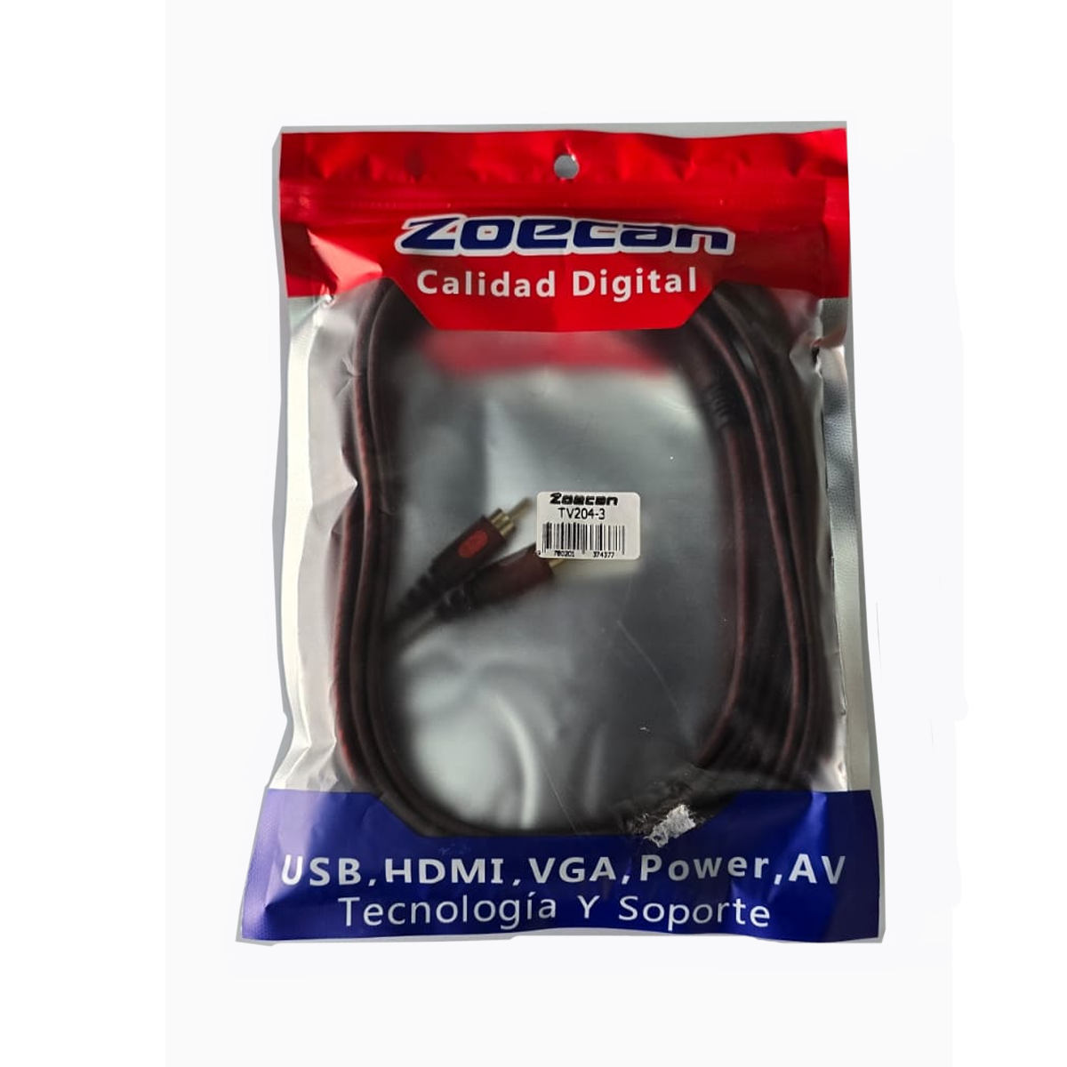 Cable de 3.5 ST a 2 RCA de 3 Mts Zoe Can TV204-3