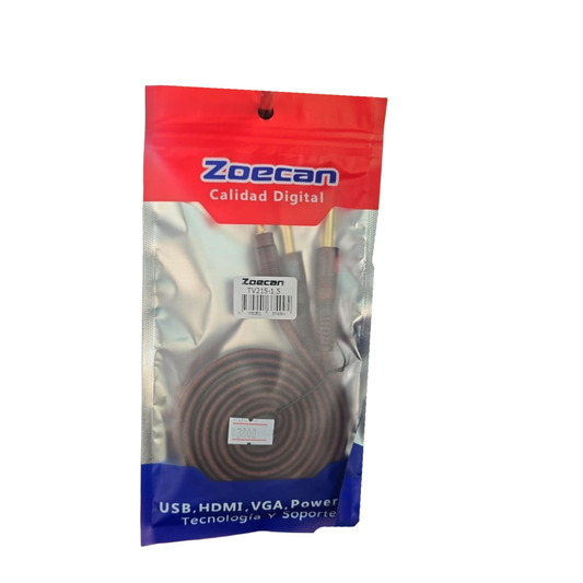 Cable de 3.5 St a 2 de 1/4 mono de 1.5 Mts Zoecan TV215-1.5