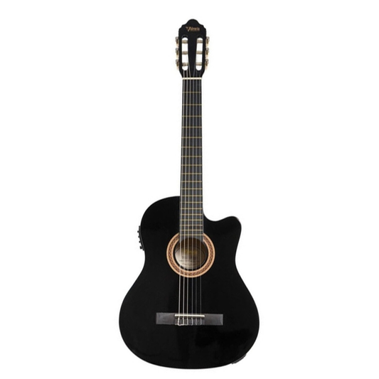 Guitarra electroacústica de Nylon negra Valencia VC104CVTBK